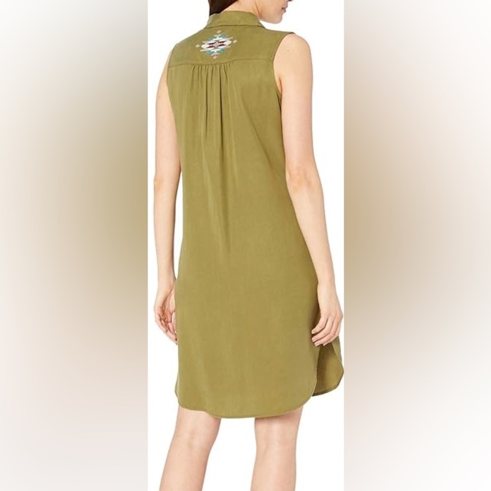 PENDLETON Women's Sleeveless embroidered Medallion Dress;Olive/army green medium